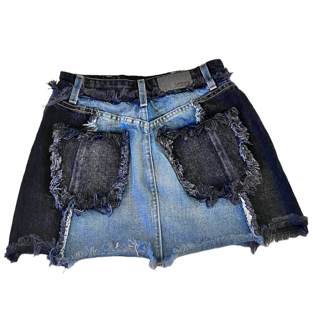 CARMAR denim fringe skirt size 25